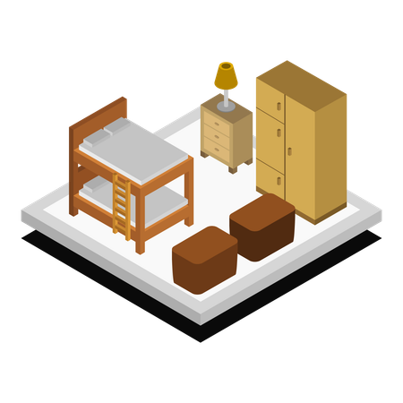 Dormitorio acogedor  Ilustración