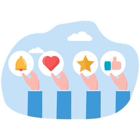 Acompanhar nas redes sociais  Illustration