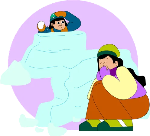 Esconderijo aconchegante em iglu  Ilustração