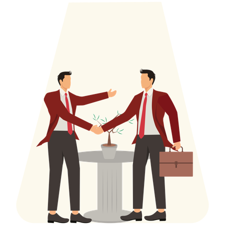 Acordo comercial para ajudar no sucesso empresarial  Ilustração