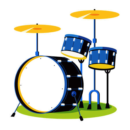 Acoustic drum set  Illustration