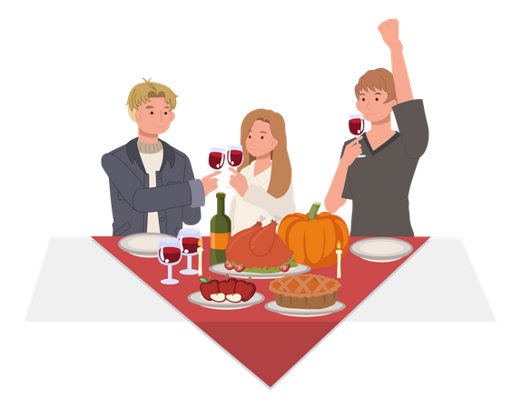 Célébration de Thanksgiving  Illustration