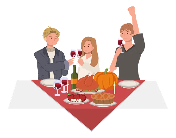 Célébration de Thanksgiving  Illustration