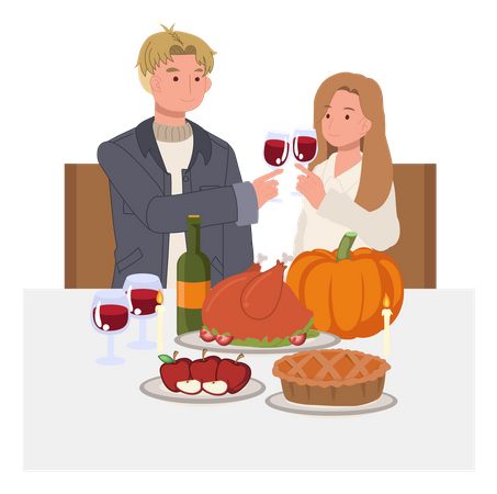 Célébration de Thanksgiving  Illustration