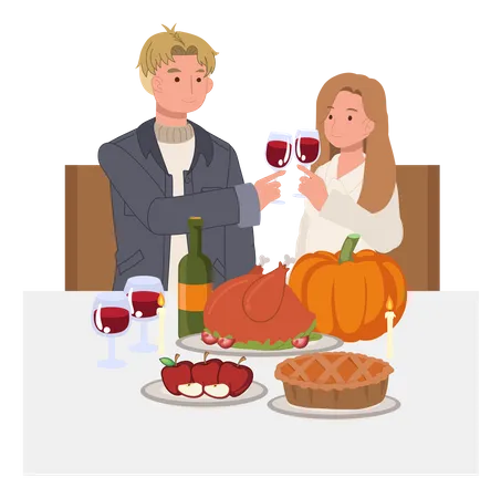 Célébration de Thanksgiving  Illustration