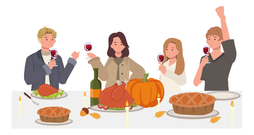 Célébration de Thanksgiving  Illustration