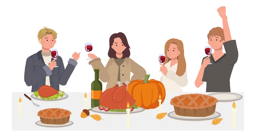 Célébration de Thanksgiving  Illustration