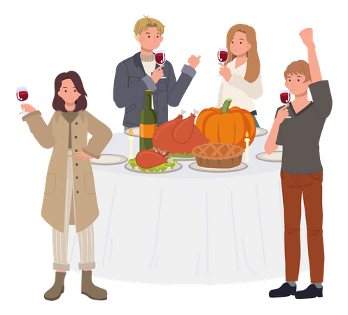 Célébration de Thanksgiving  Illustration