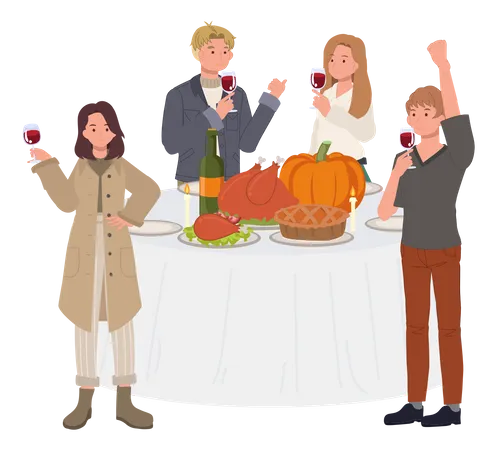 Célébration de Thanksgiving  Illustration