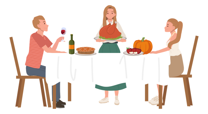 Célébration de Thanksgiving  Illustration