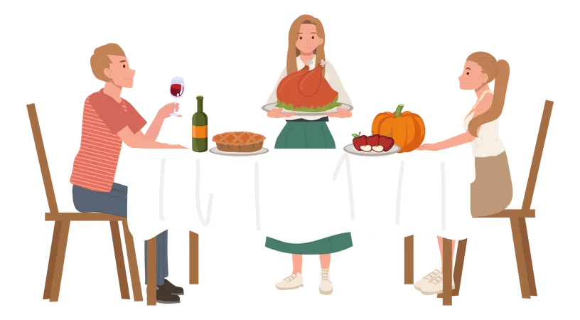 Célébration de Thanksgiving  Illustration