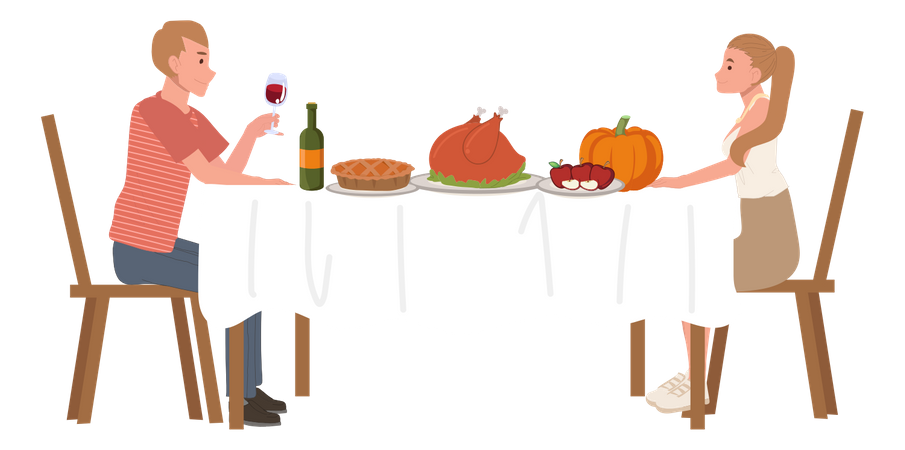 Célébration de Thanksgiving  Illustration