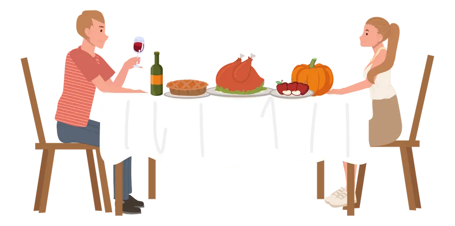 Célébration de Thanksgiving  Illustration