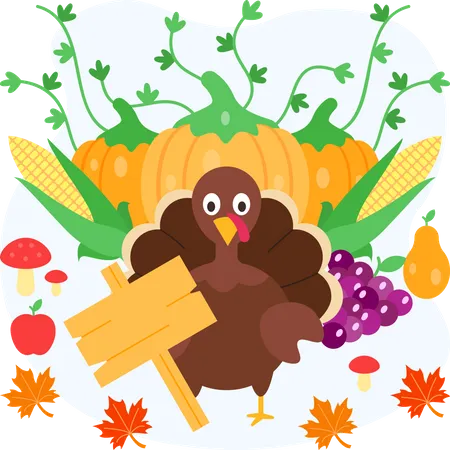 Dinde de Thanksgiving  Illustration
