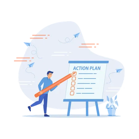 Action plan step by step checklist Illustration