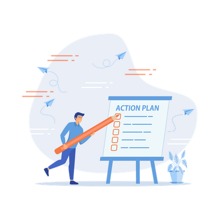 Action plan step by step checklist  Illustration