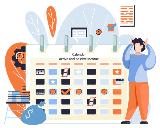 Active And Passive Income  Illustration