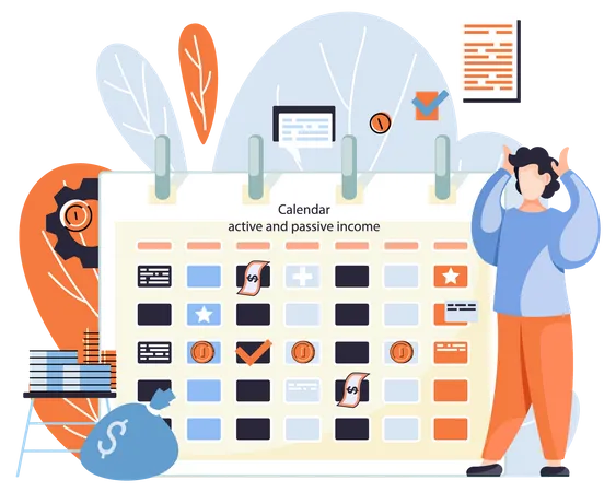 Active And Passive Income  Illustration