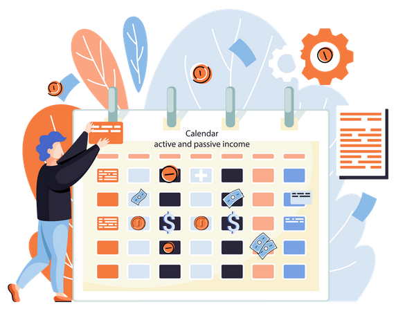 Active And Passive Income  Illustration