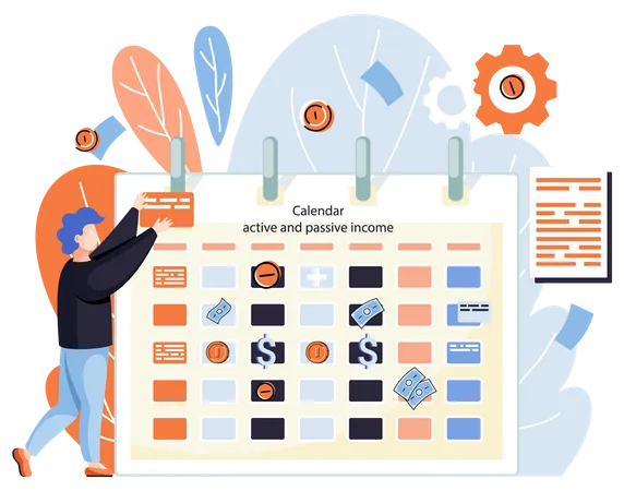 Active And Passive Income  Illustration