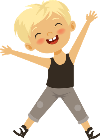 Active boy jumping  Illustration