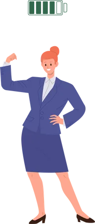 Active businesswoman with high energy  Illustration