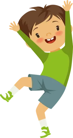 Active child jumping Illustration