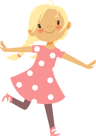 Active girl happy  Illustration