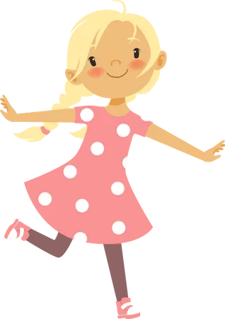 Active girl happy  Illustration