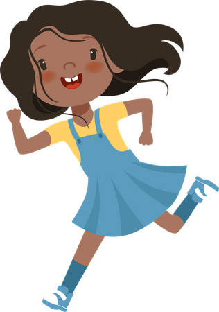 Active girl running  Illustration