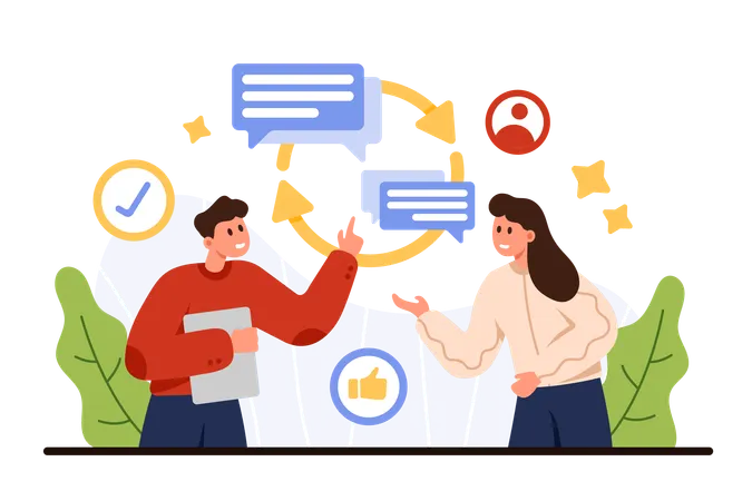 Active listening skill for business communication  Illustration