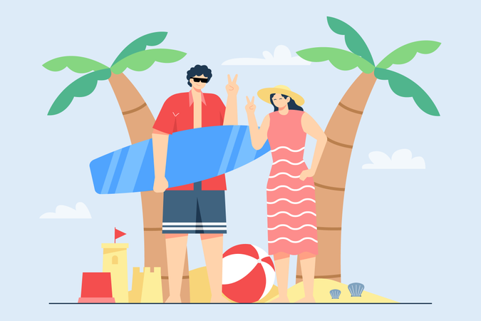 Actividad de vacaciones de verano  Ilustración