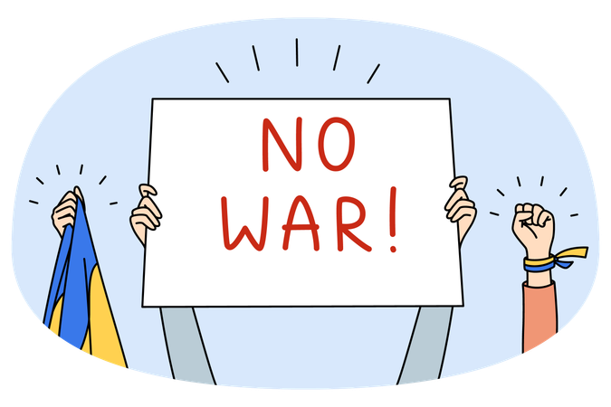 Activists with banner stand  Illustration