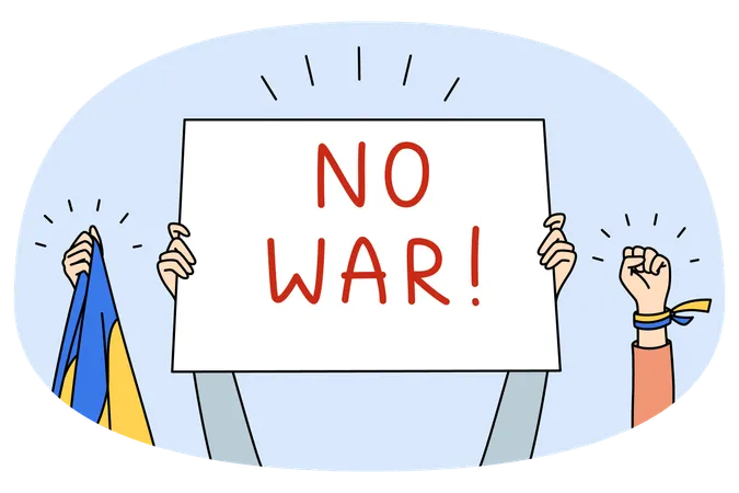 Activists with banner stand  Illustration