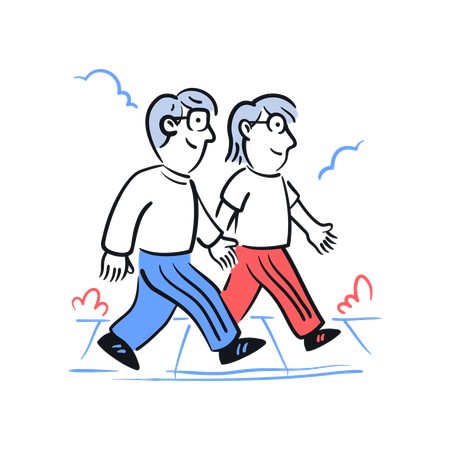 Activités pour personnes âgées en couple  Illustration