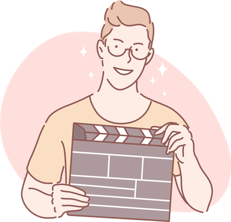 Actor is holding clapperboard  Illustration