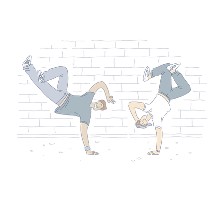 Espectáculo acrobático con estilo  Ilustración