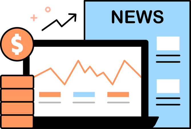 Actualités montrant les avantages de l'investissement pour les investisseurs  Illustration