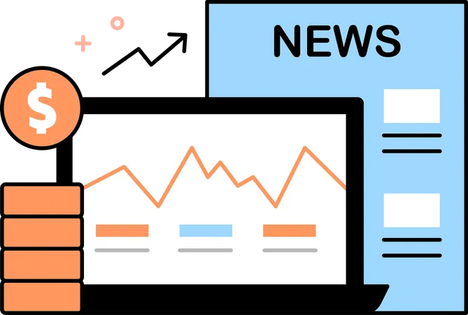 Actualités montrant les avantages de l'investissement pour les investisseurs  Illustration