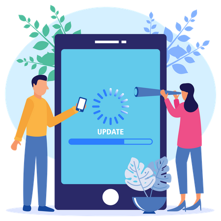 Actualización del sistema móvil  Ilustración
