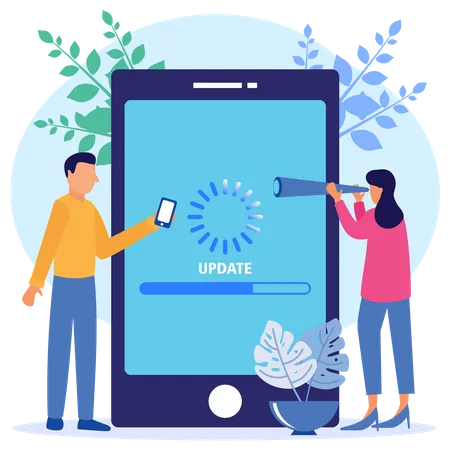 Actualización del sistema móvil  Ilustración