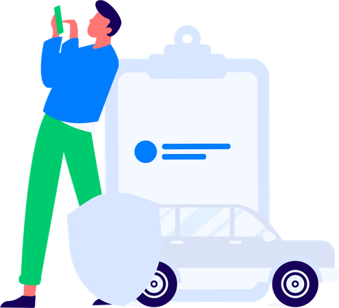 Acuerdo de póliza de automóvil  Ilustración