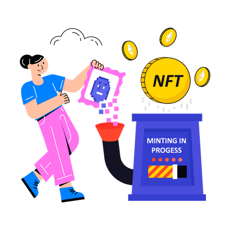 Acuñación nft  Ilustración