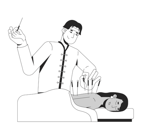 Acupuncture therapy for holistic healing  Illustration