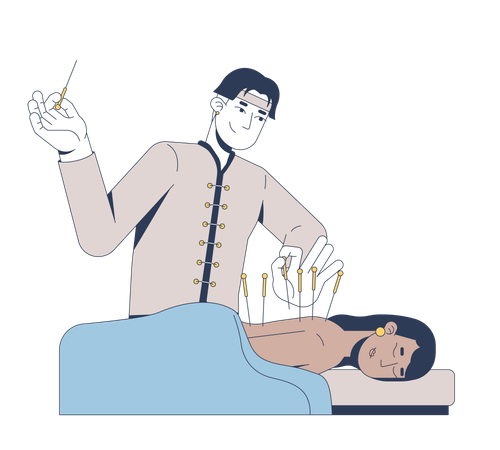 Acupuncture therapy for holistic healing  Illustration