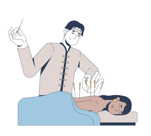 Acupuncture therapy for holistic healing  Illustration