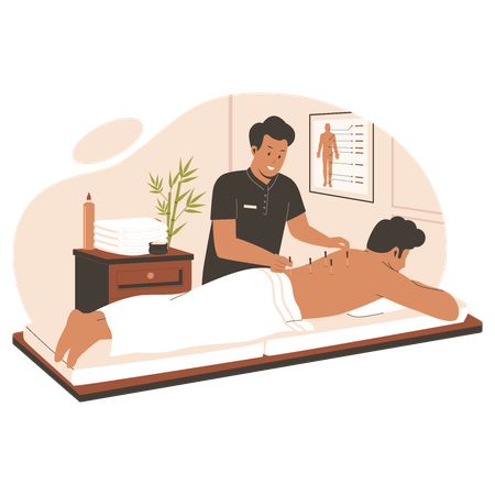 Acupuncture treatment  Illustration