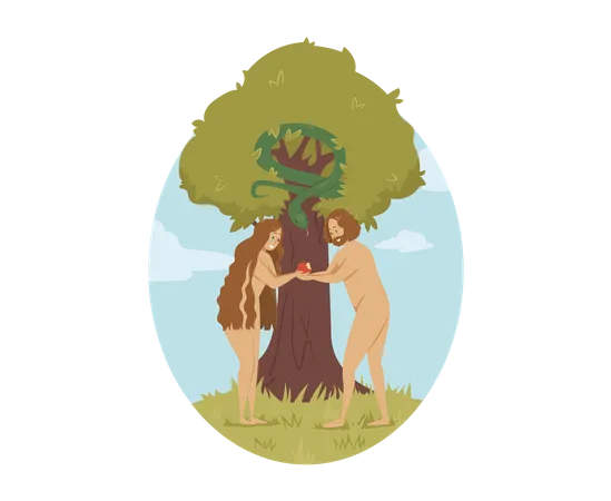 Adam And Eve  Illustration