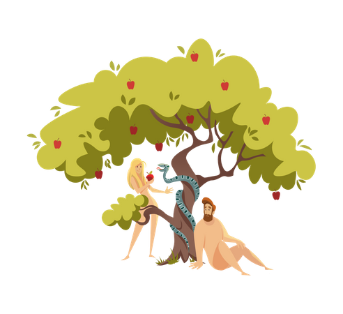 Adam And Eve  Illustration