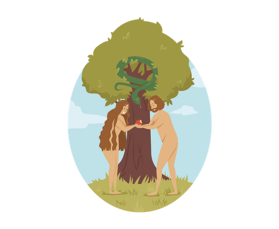 Adam And Eve  Illustration